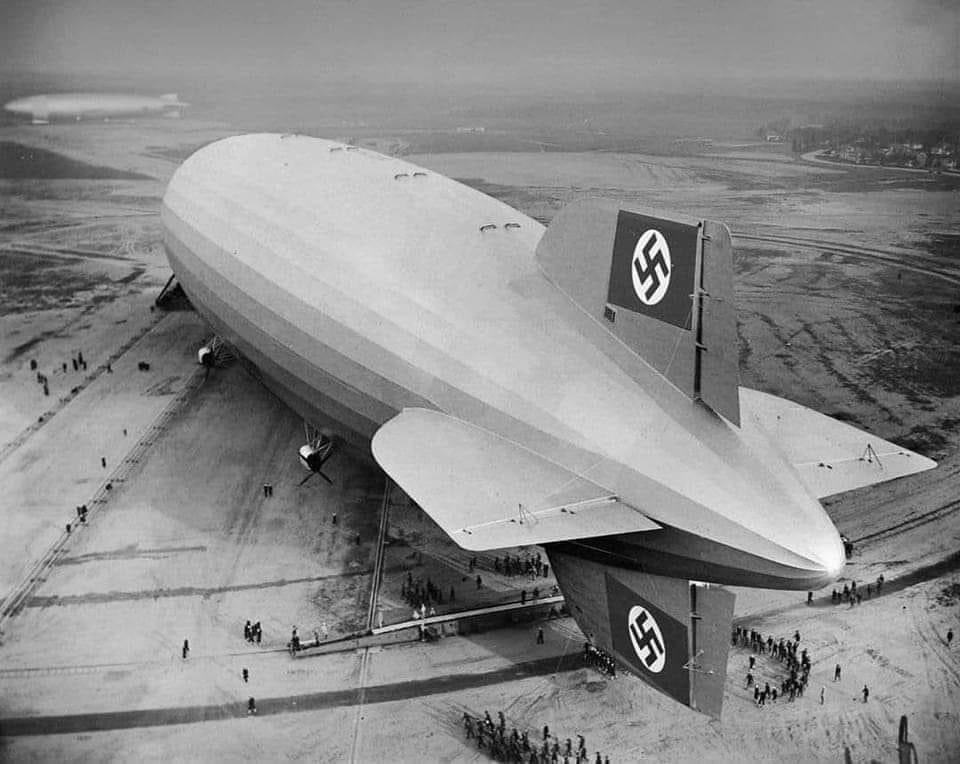 German passenger airship LZ-129 Hindenburg at Lakehurst NAS.