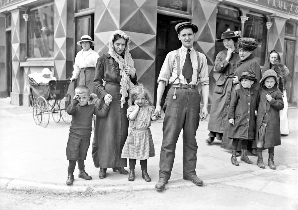 Survivors of the Lusitania disaster in Cobh, Co. Cork, Ireland. Photographed in May 1915. National Library of Ireland.